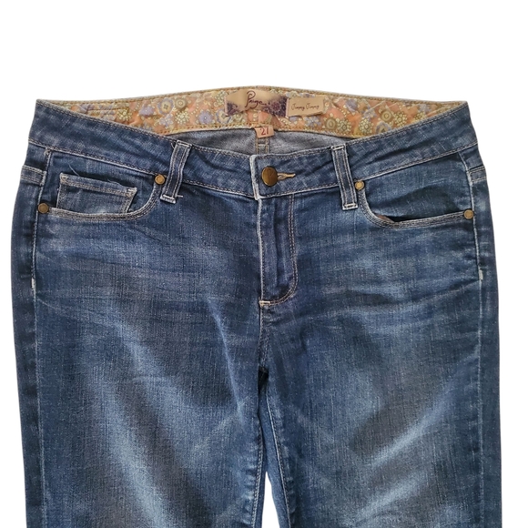 PAIGE | REVOLVE Jimmy Jimmy Medium Wash Whiskered Skinny Jeans Women's Size 27 - Picture 4 of 13